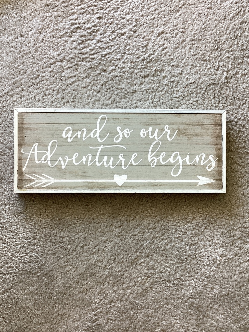 Neutral Wood "And So Our Adventure Begins" Wall Sign - Rustic Home Accent